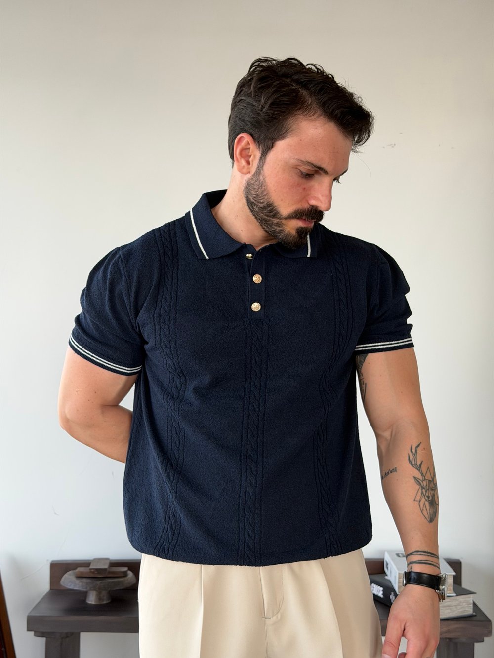 Fabio Old Money Lacivert Triko