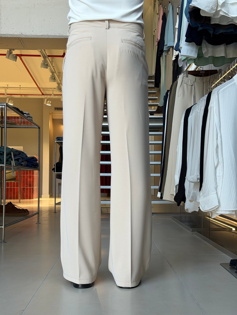 Flare Twill Bej Pantolon