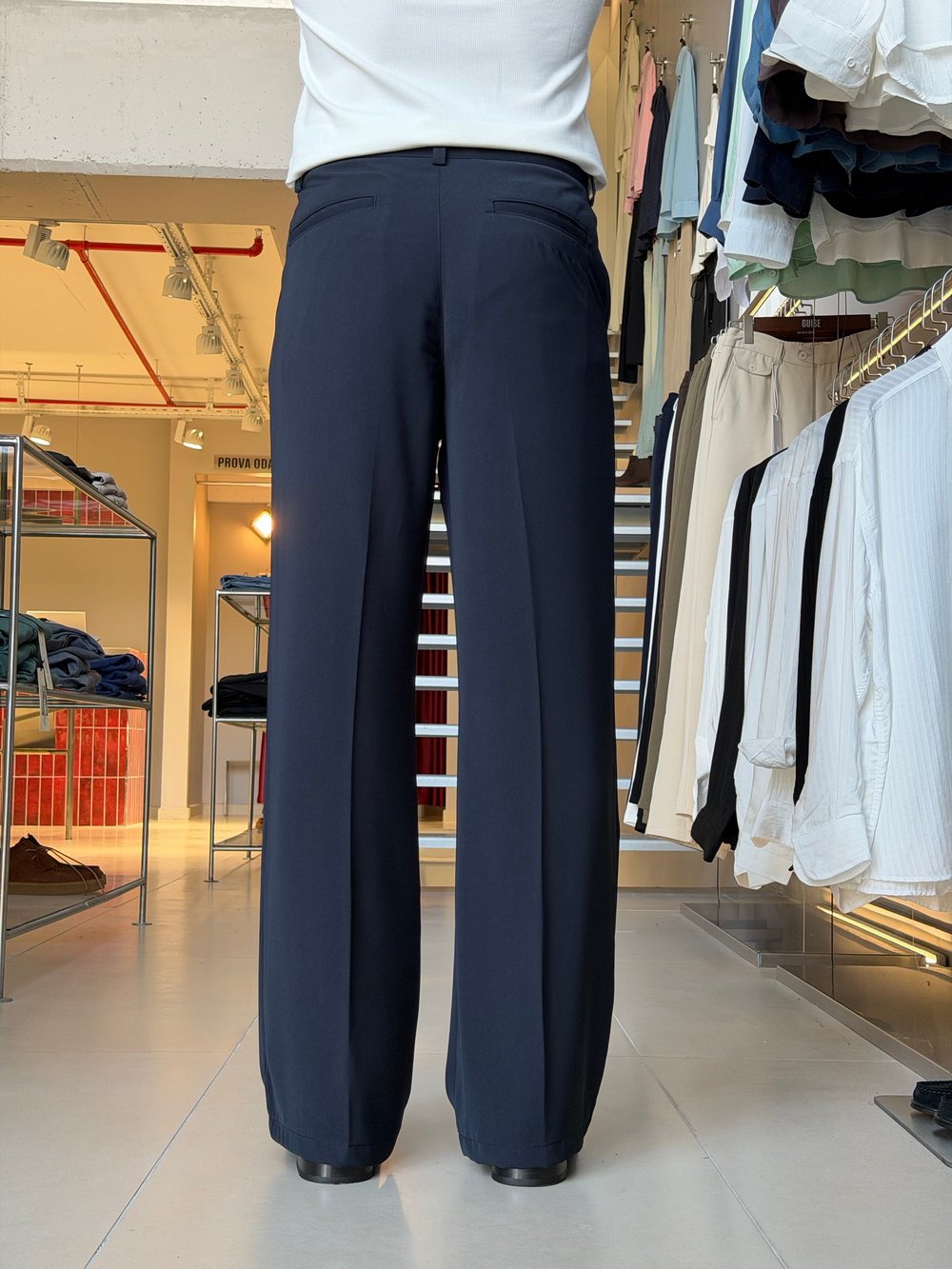 Flare Twill Lacivert Pantolon