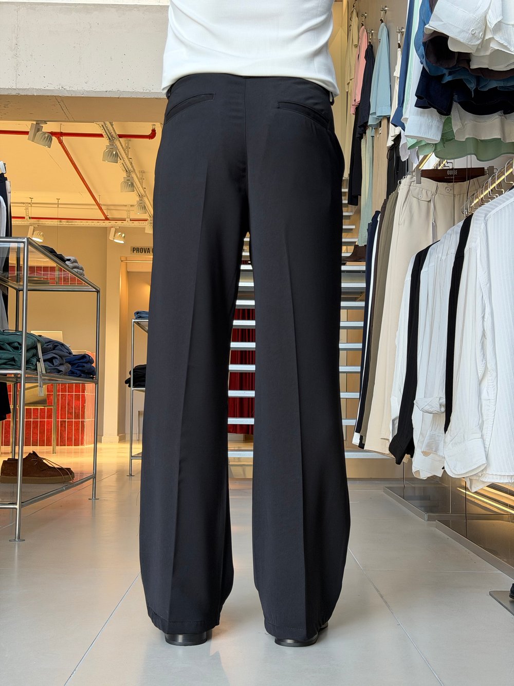 Flare Twill Siyah Pantolon
