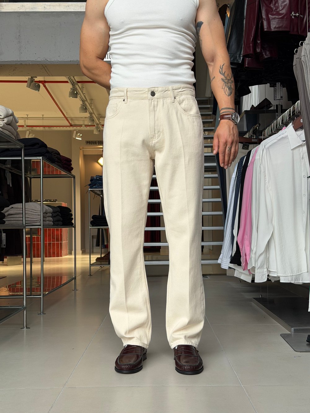 Guise 80s Beige Baggy Fit Jean