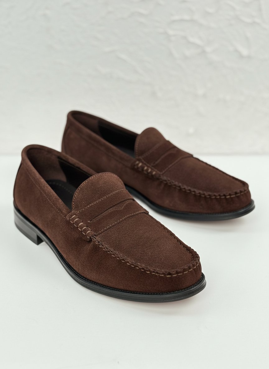 Handmade Loafer Kahve Süet Ayakkabı