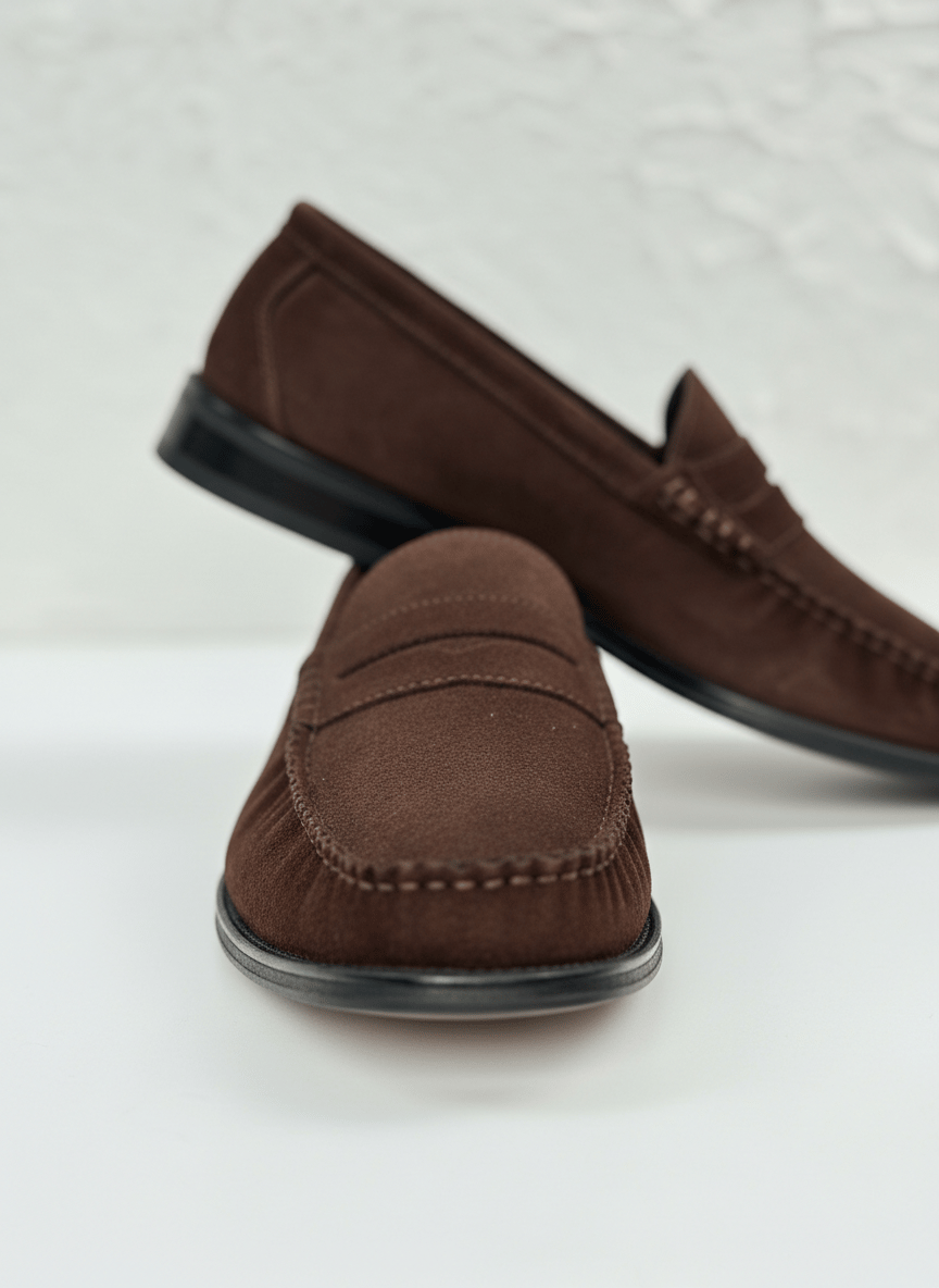 Handmade Loafer Kahve Süet Ayakkabı
