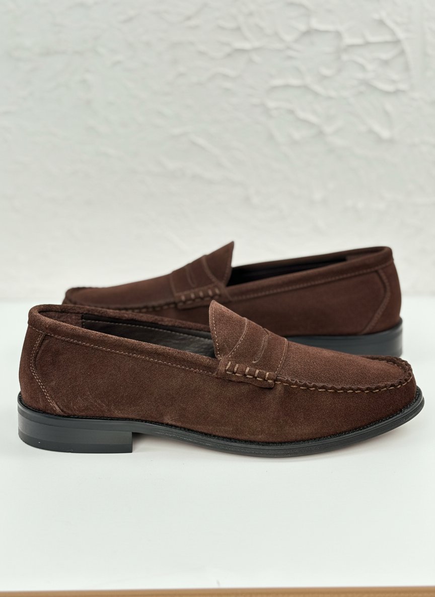 Handmade Loafer Kahve Süet Ayakkabı