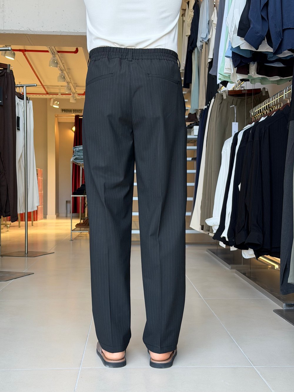 Jaguar Çizgili Siyah Baggy Pantolon