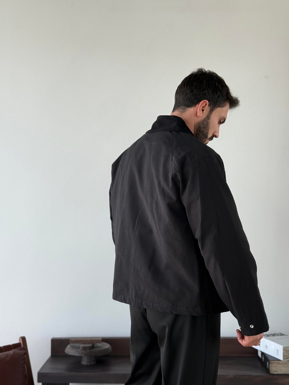 Leva Siyah Half Trençkot