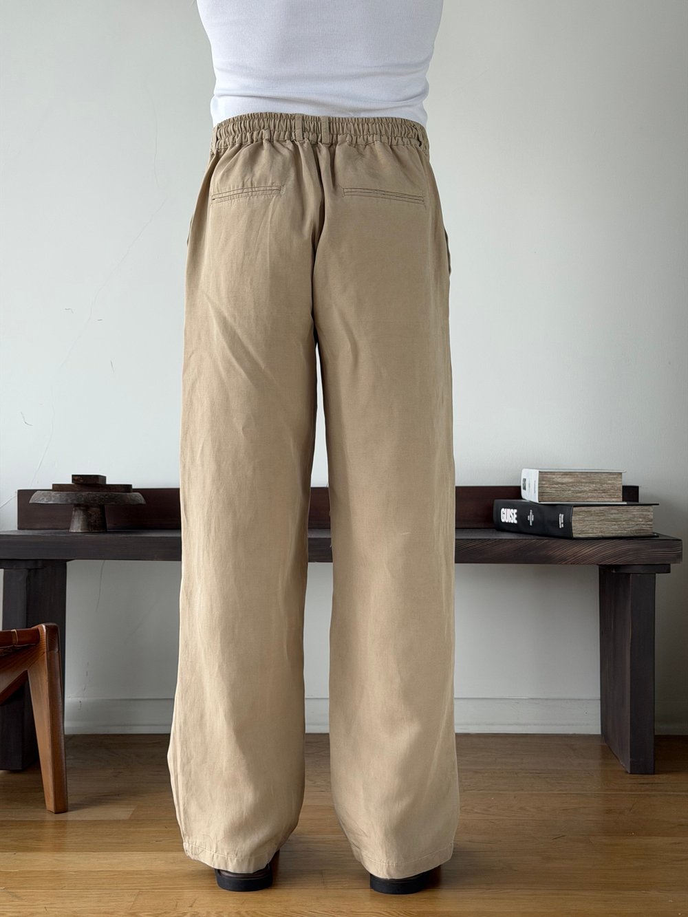 Levin Linen / Tensel Bej Baggy Pantolon