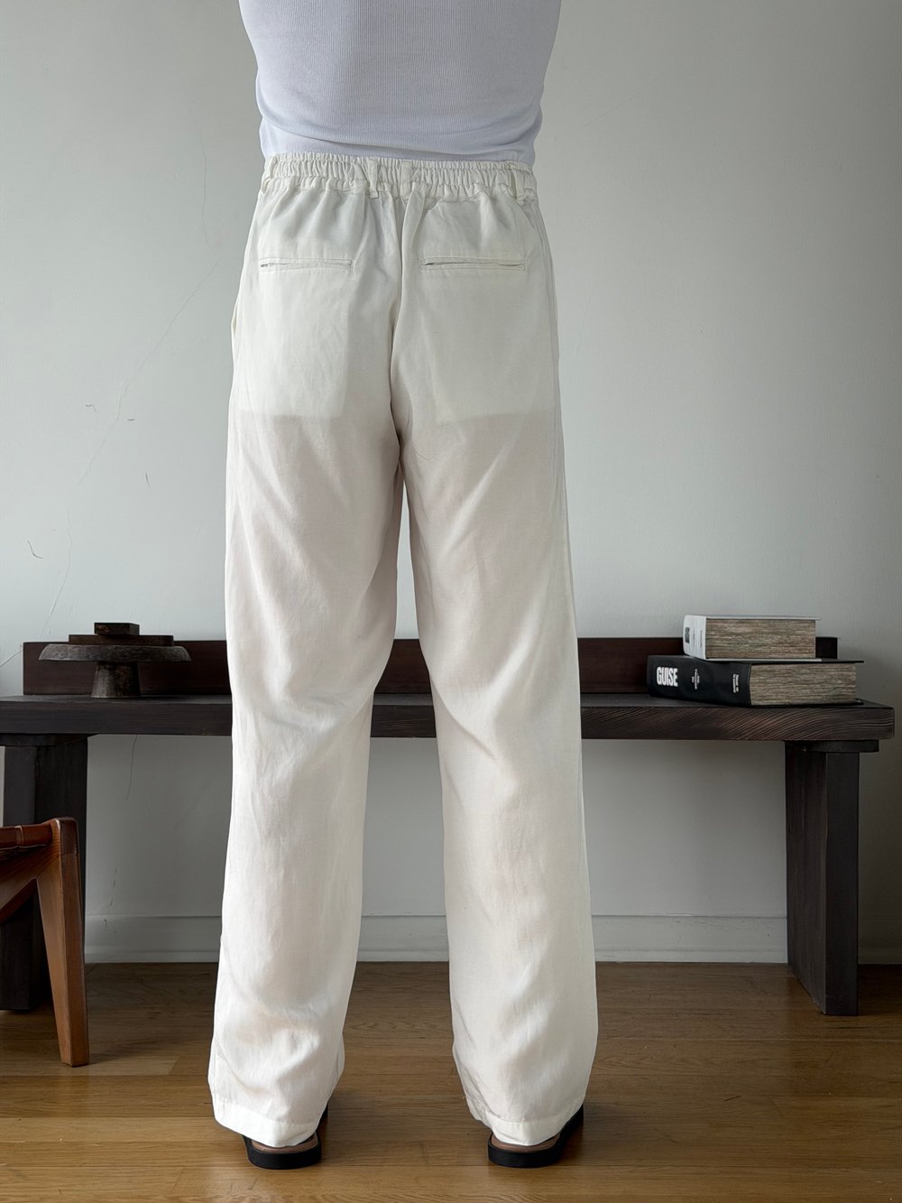 Levin Linen / Tensel Ekru Baggy Pantolon