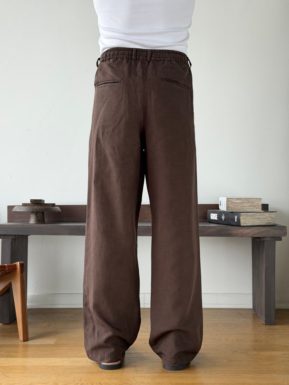 Levin Linen / Tensel Kahve Baggy Pantolon