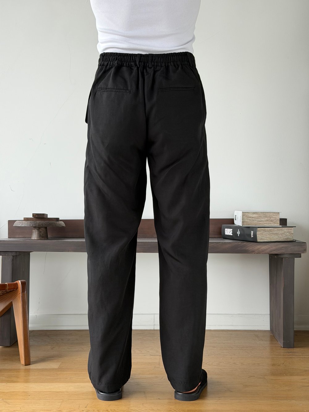 Levin Linen / Tensel Siyah Baggy Pantolon