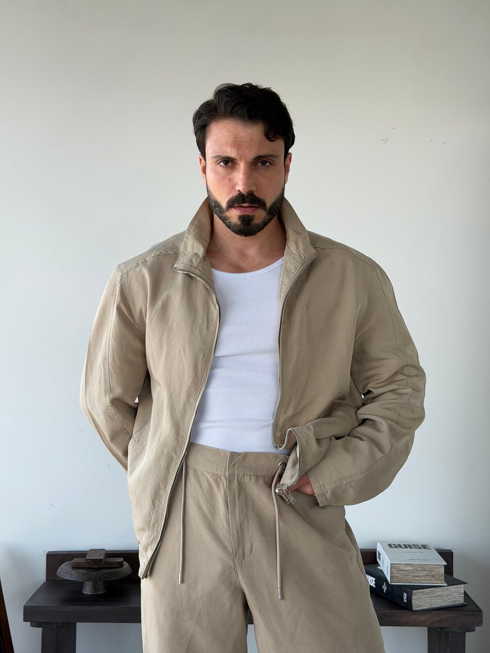 Levin Linen / Tensel Bej Ceket