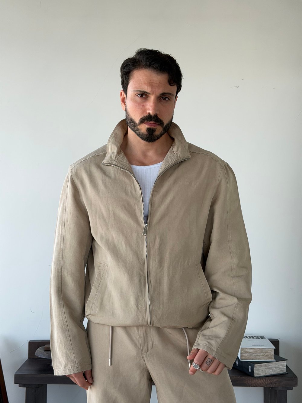 Levin Linen / Tensel Bej Ceket