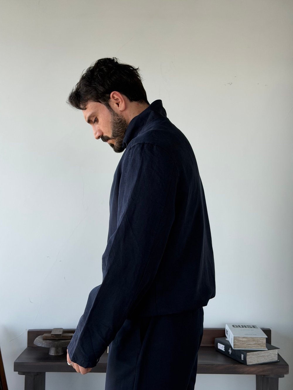 Levin Linen / Tensel Lacivert Ceket