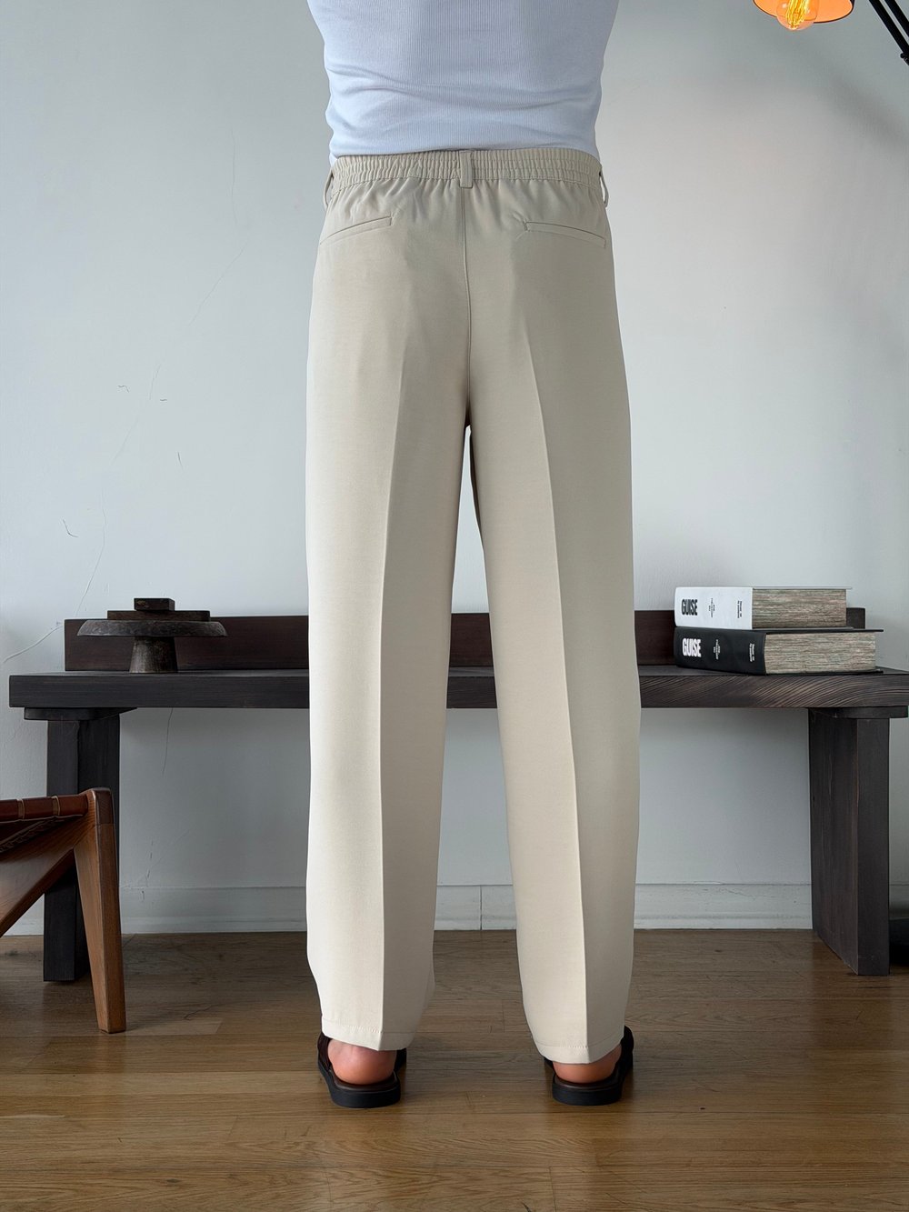 Linda Double Bej Baggy Pantolon