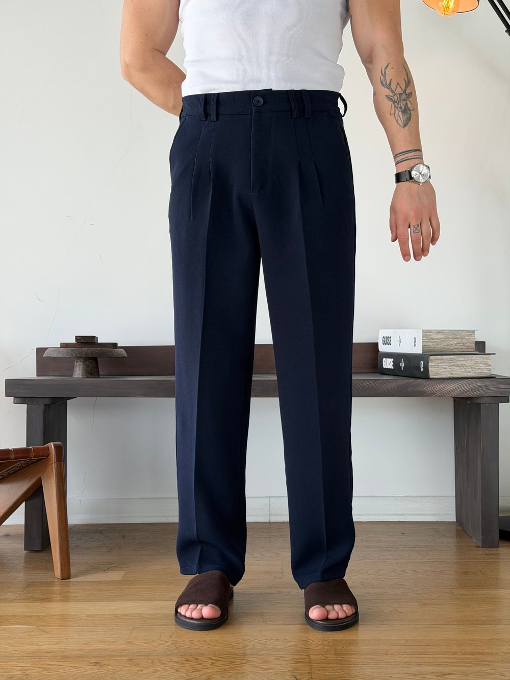 Linda Double Lacivert Baggy Pantolon
