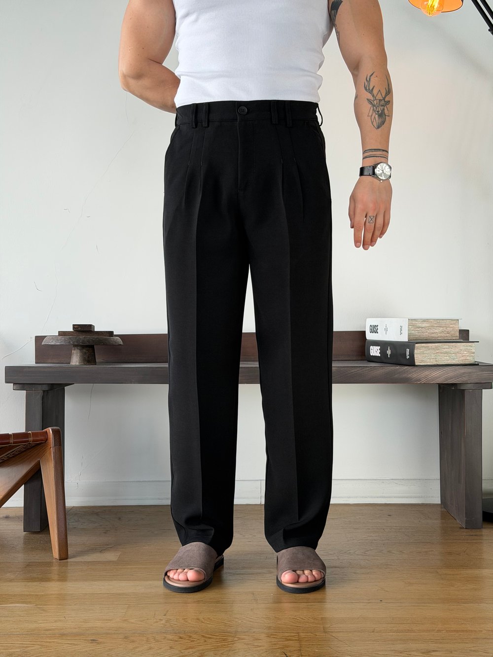 Linda Double Siyah Baggy Pantolon