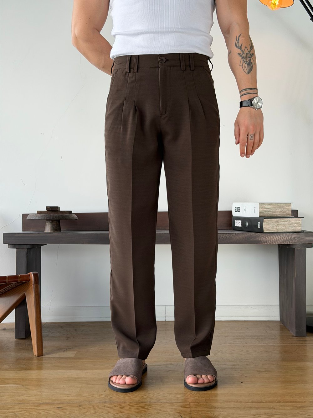 Linda Double Kahve  Baggy Pantolon