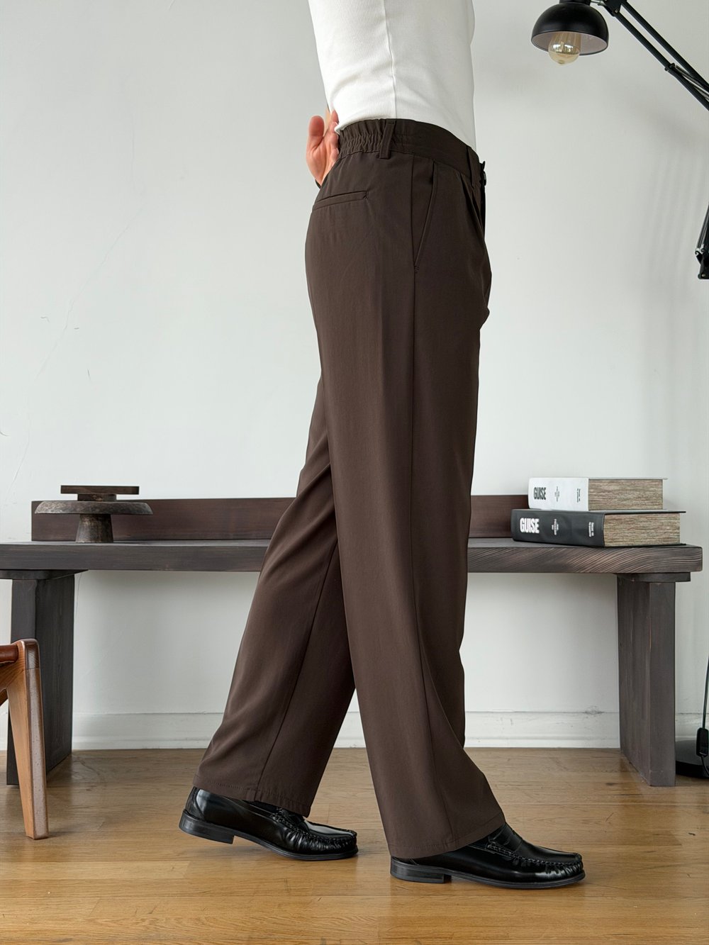 Twill BRrown Baggy Pantolon