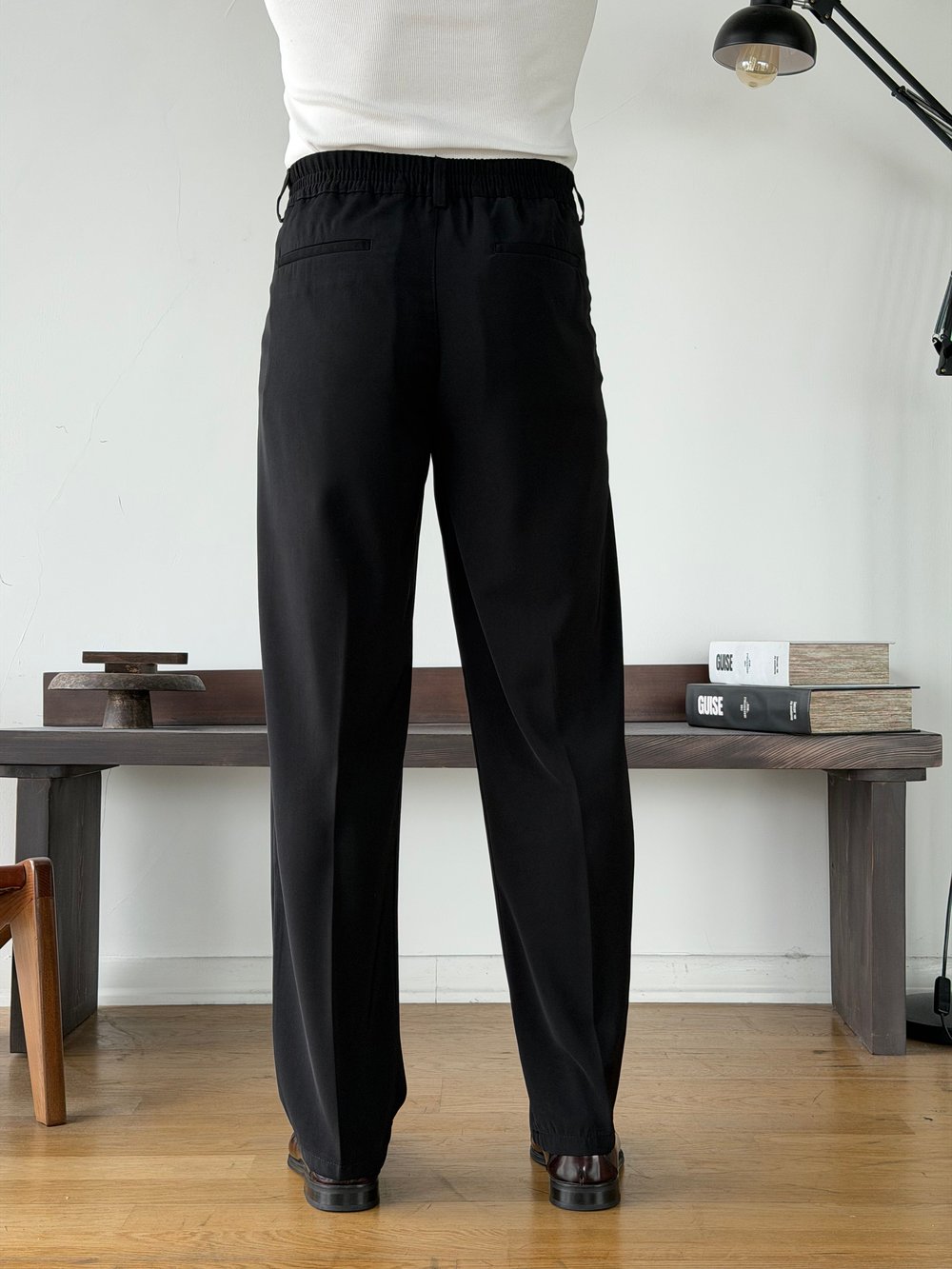 Twill Black Baggy Pantolon