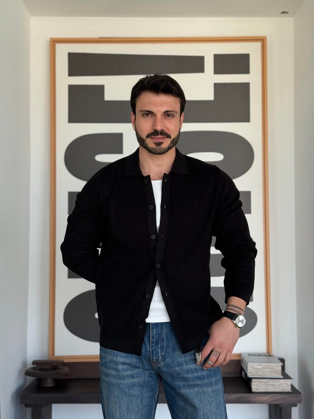 Liora Örme Siyah Hırka