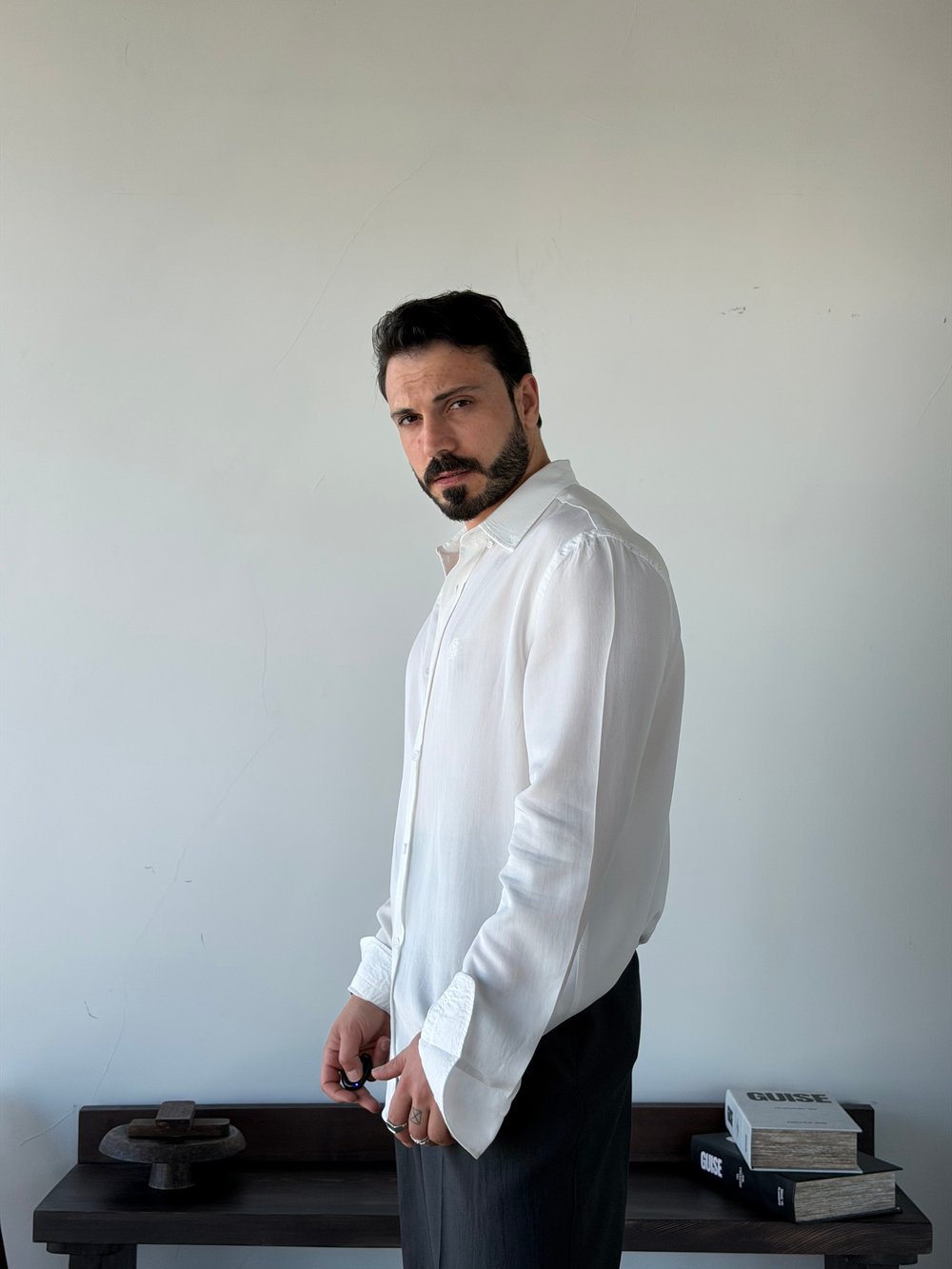 Lunel Tensel Beyaz Gömlek