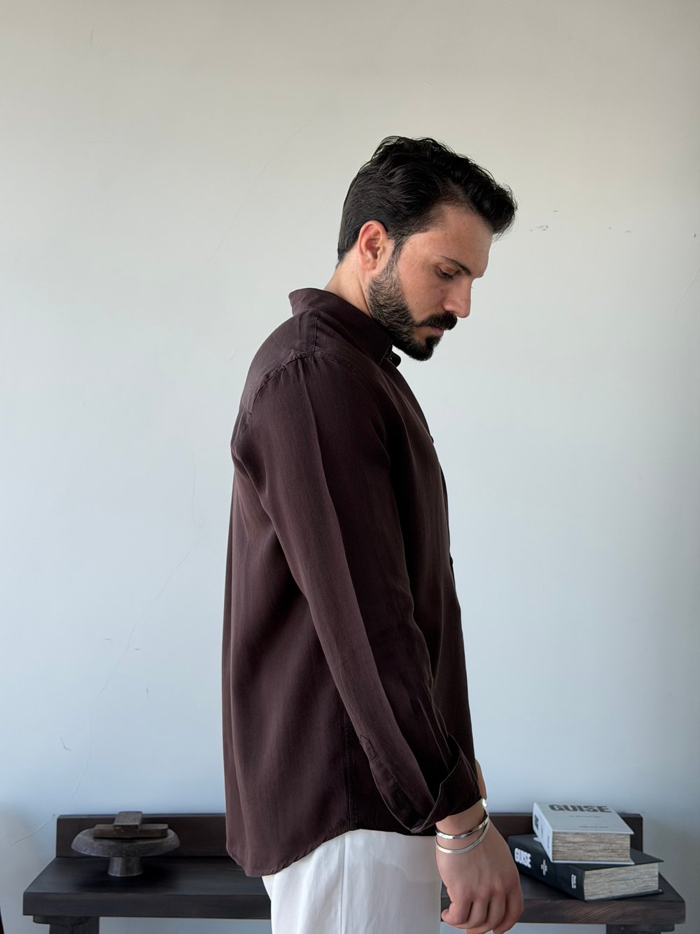 Lunel Tensel Kahve Gömlek