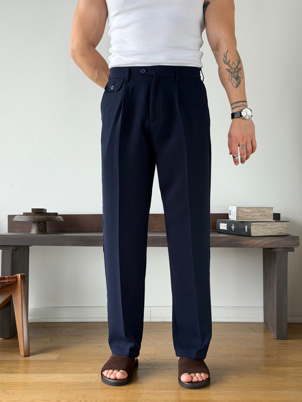 Lyon Lacivert Baggy Pantolon