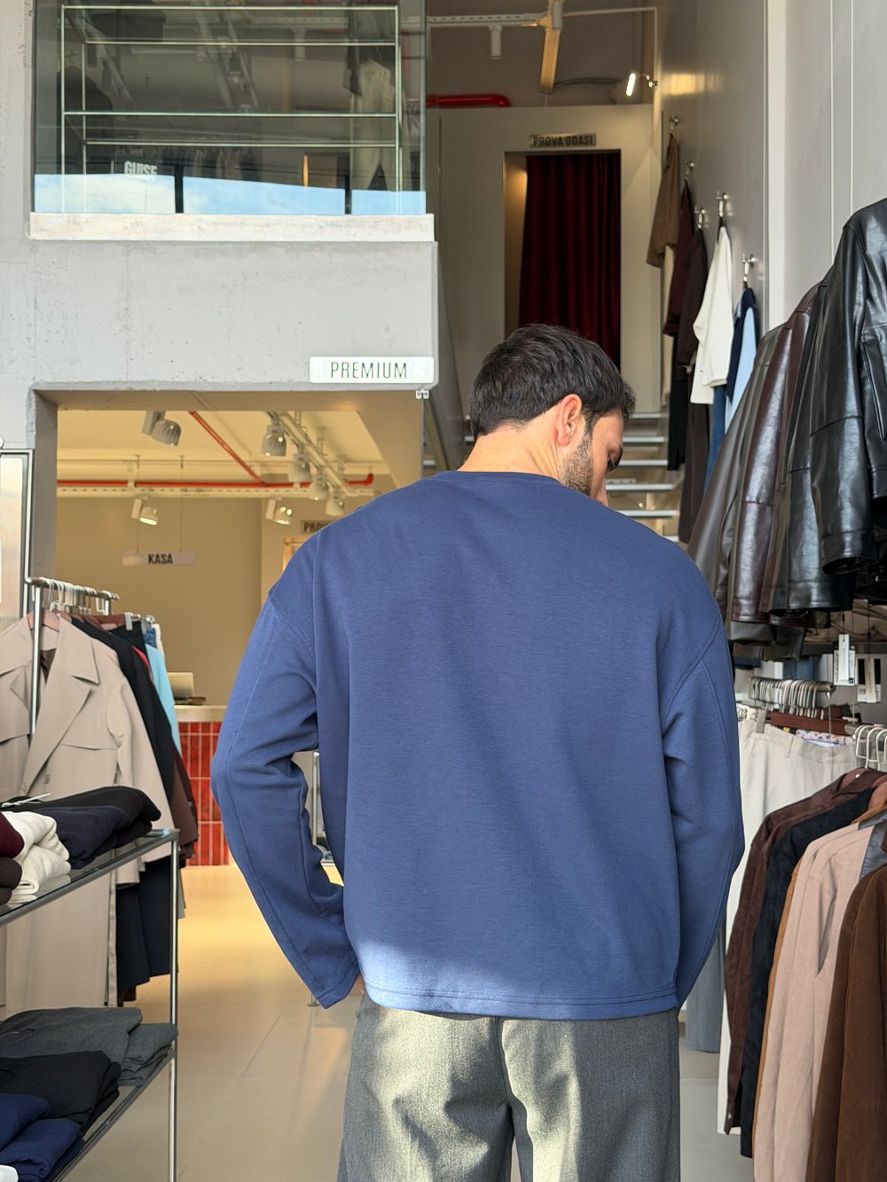 Makalla Lacivert Boxy Fit Sweatshirt