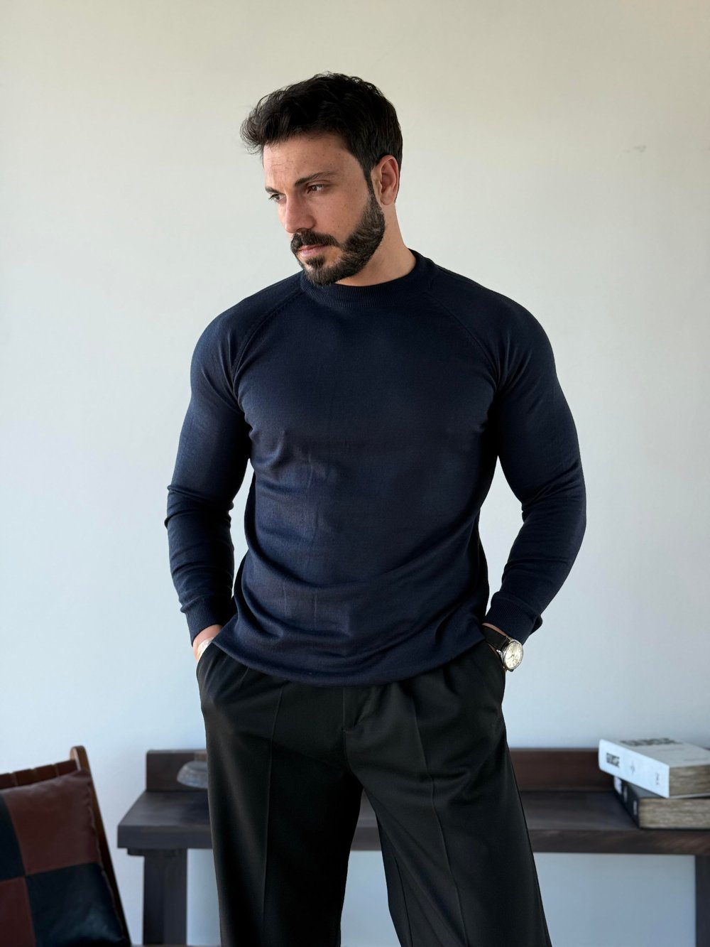 Marcelo Yarım Balıkçı Lacivert Triko