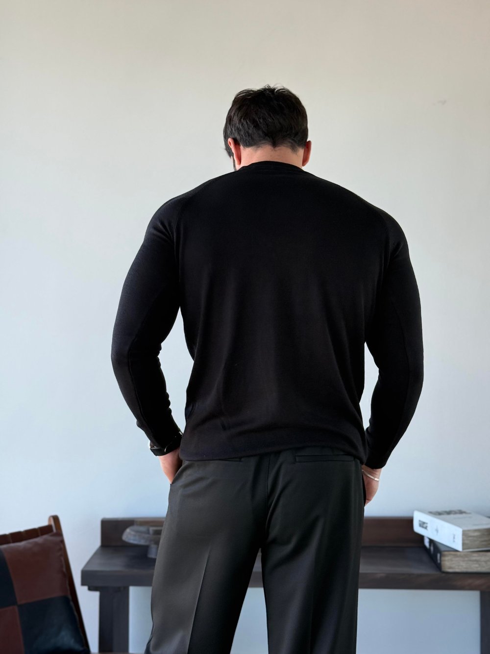 Marcelo Yarım Balıkçı Siyah Triko