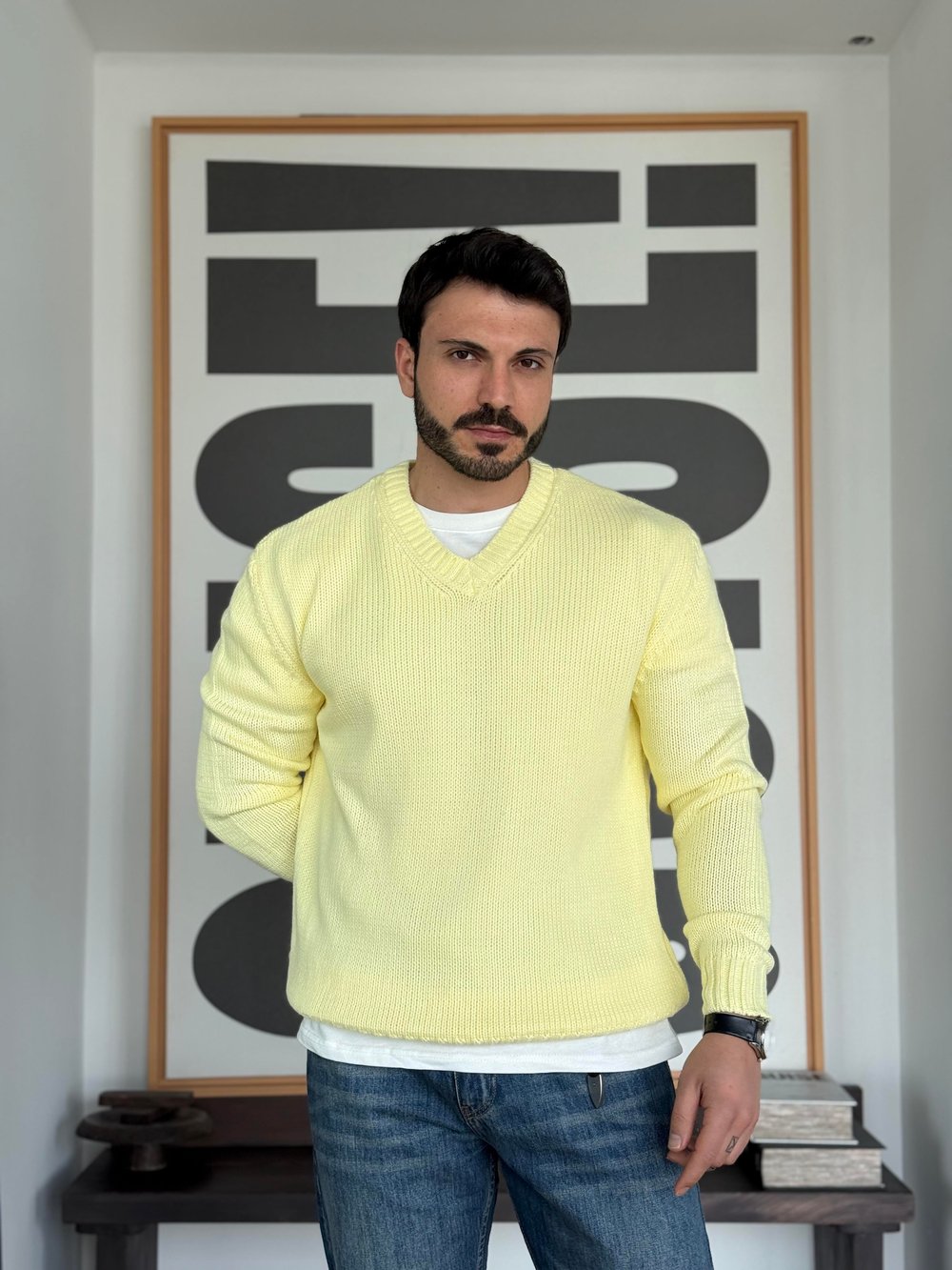 Marius Örme Sarı V Triko