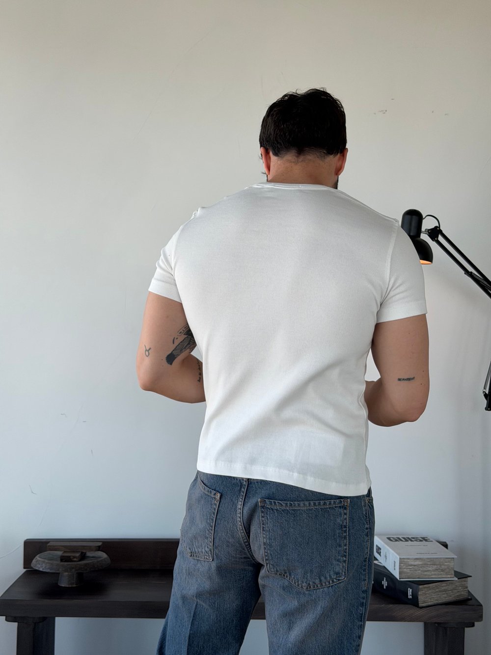Next Fitilli Henley Ekru Tişört