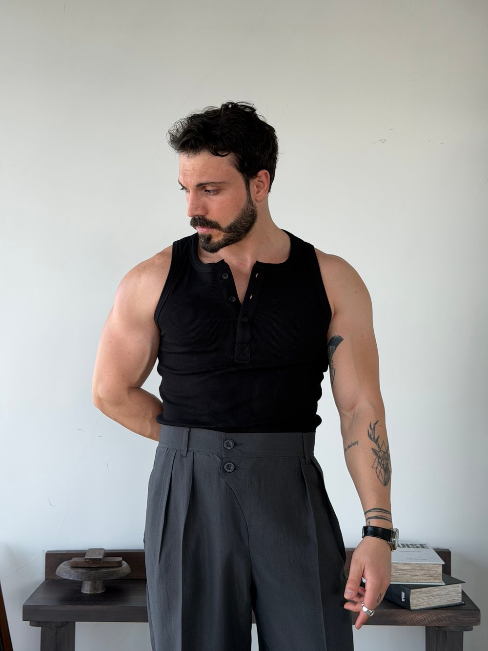 Nox Henley Siyah Atlet