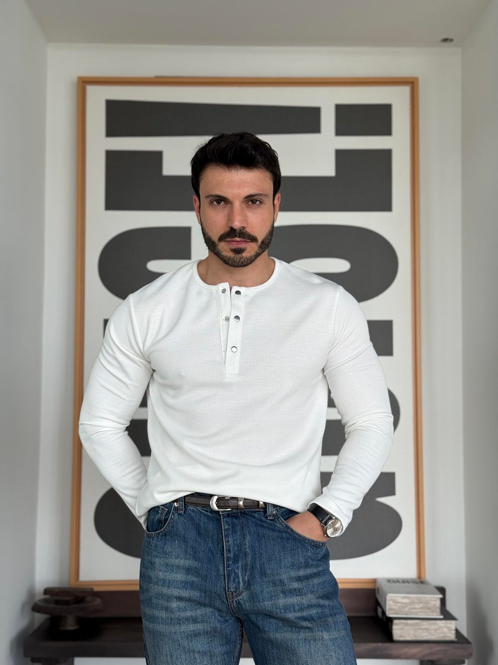 Oblea Henley  Beyaz Sweat