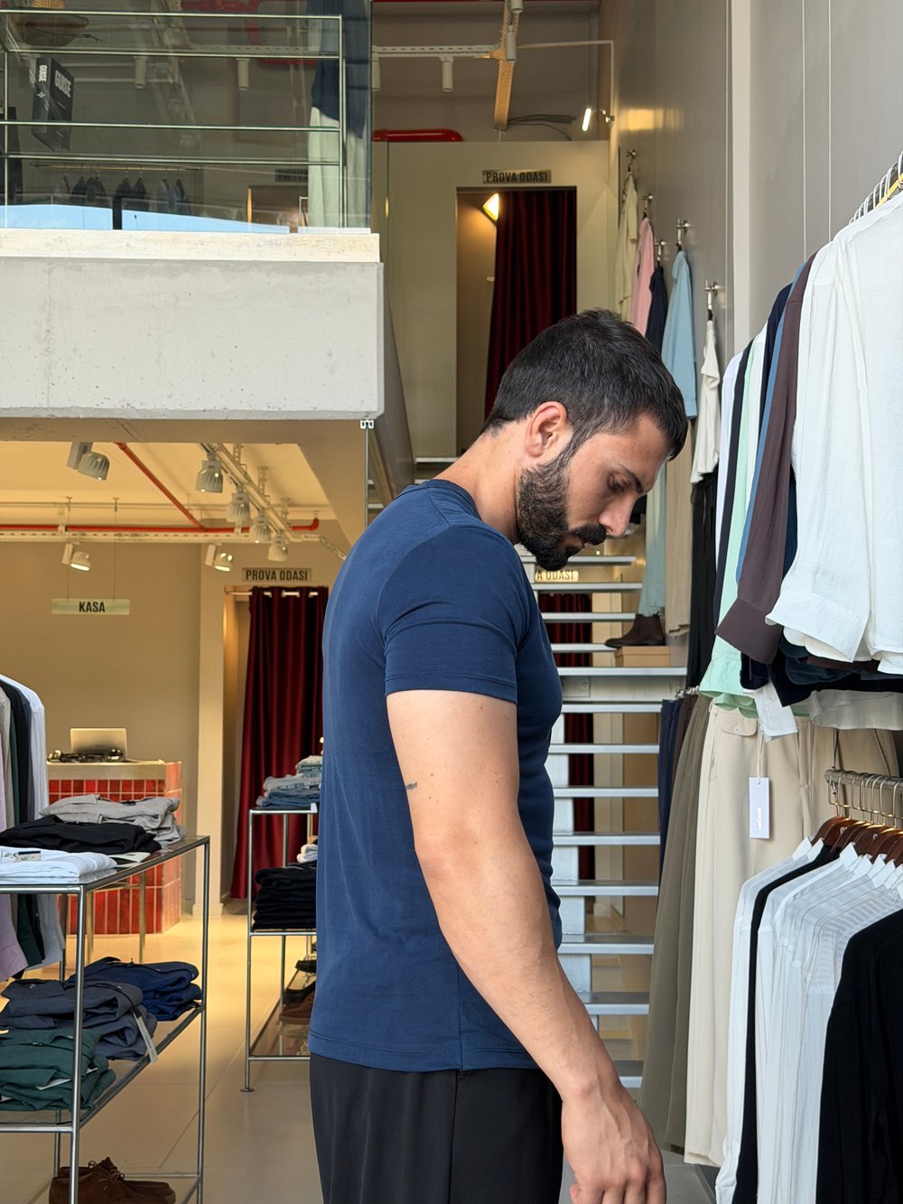 Odin Modal Henley Lacivert Tişört
