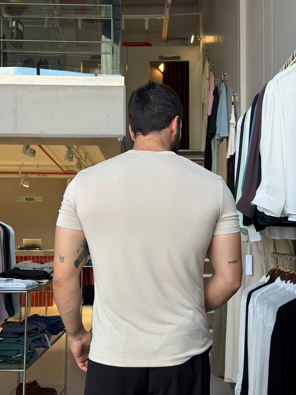 Odin Modal Henley Latte Tişört