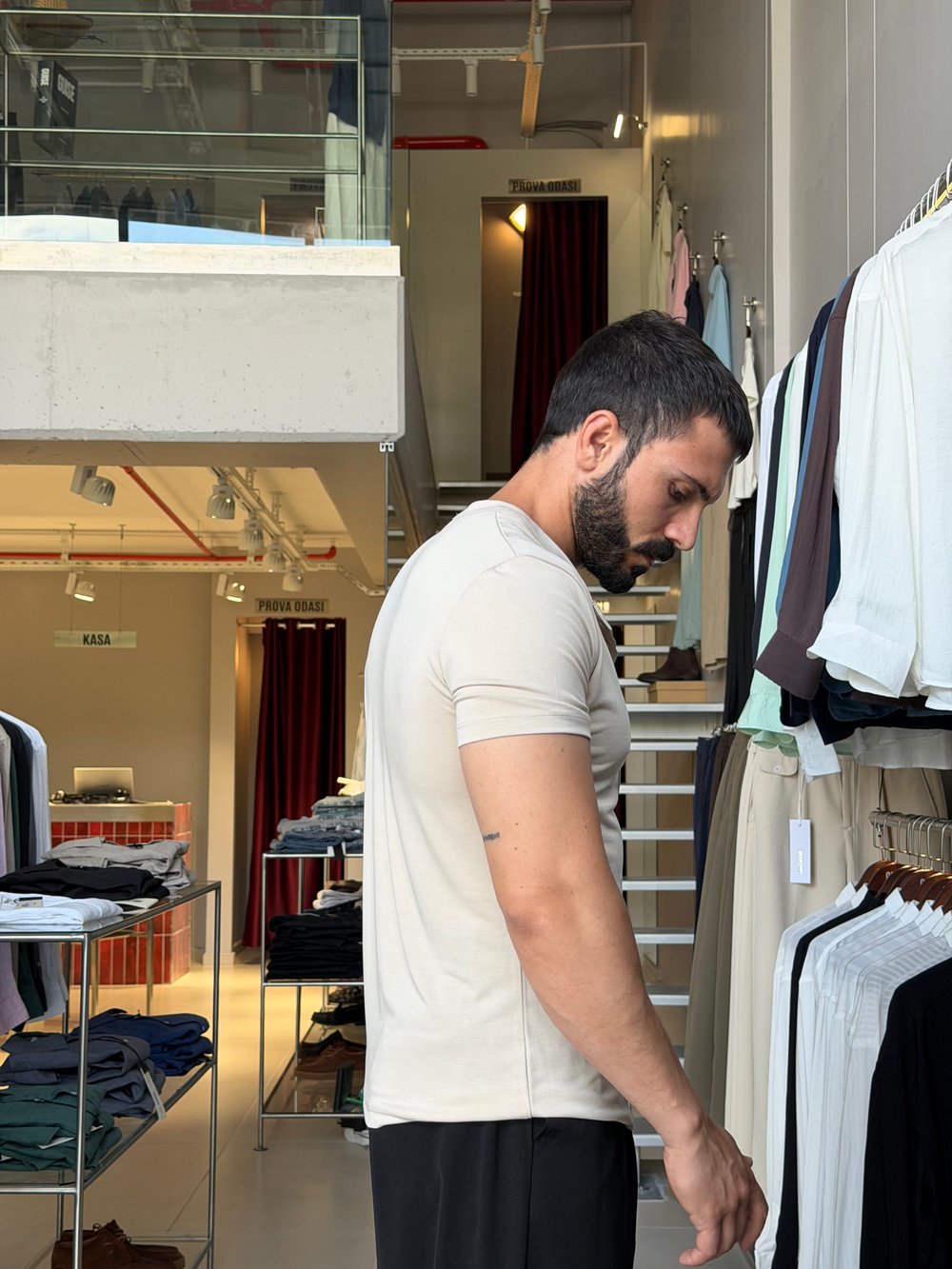 Odin Modal Henley Latte Tişört