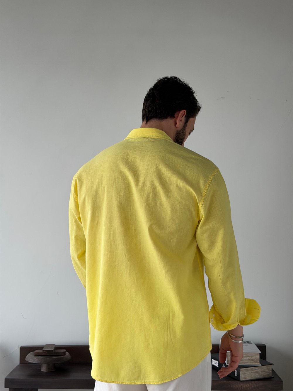 Ohio Yarı Oversize %100 Sarı Gömlek