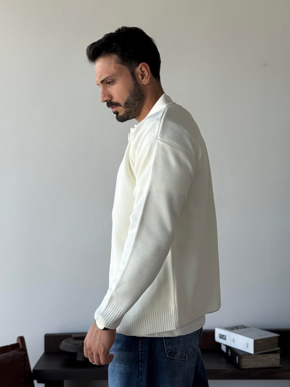 Olven Krem Triko Hırka