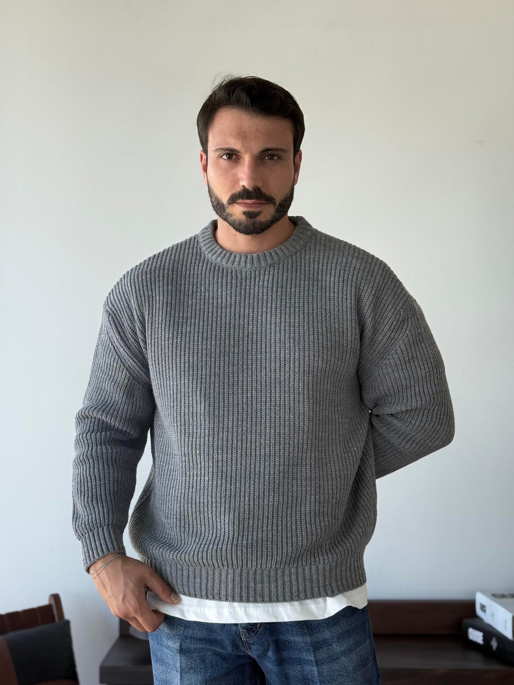 Pisa Grey Örme Triko