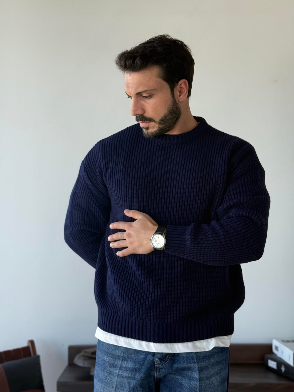 Pisa Lacivert Örme Triko 