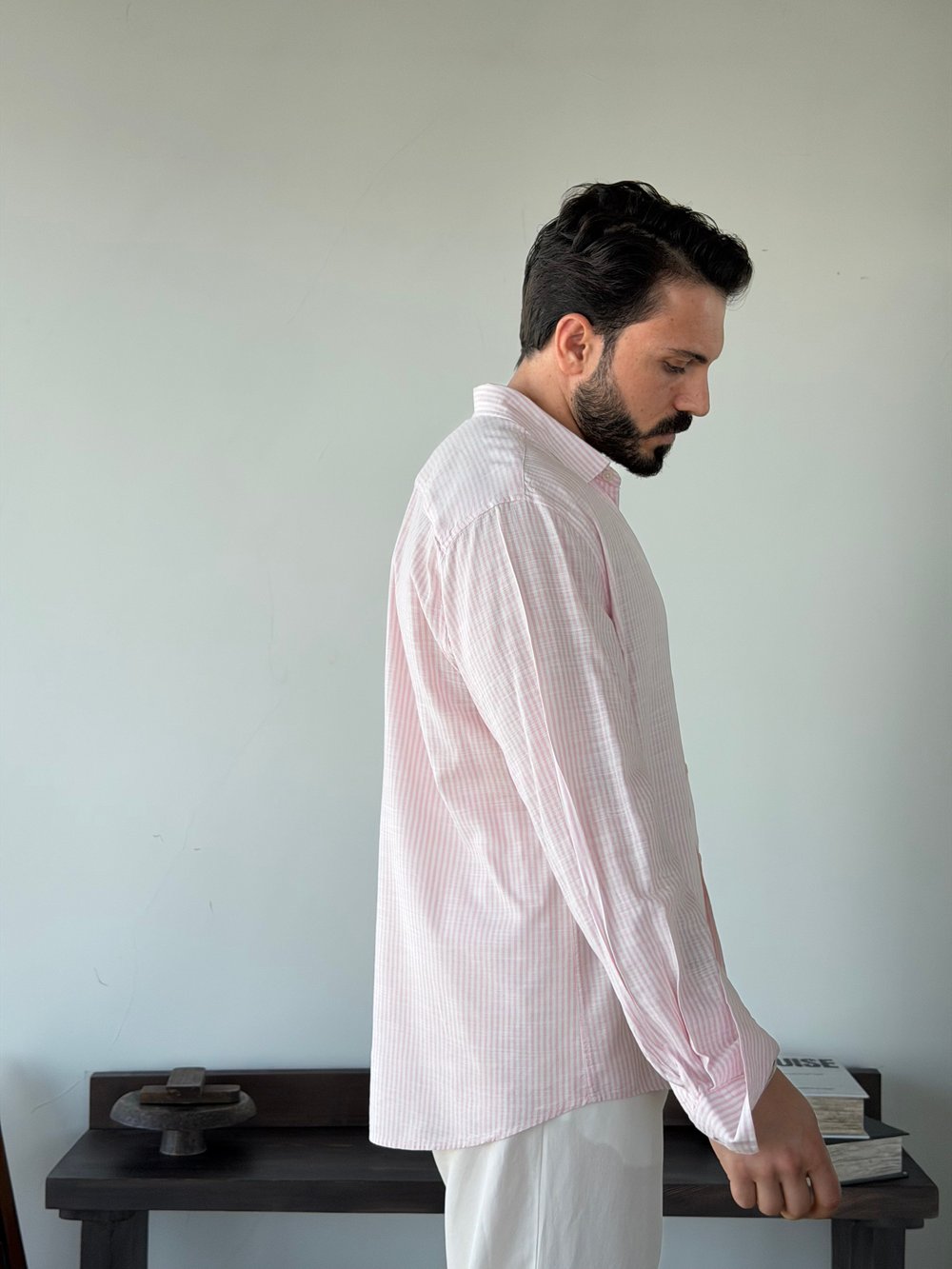 PureLine Pembe Çizgili Gömlek