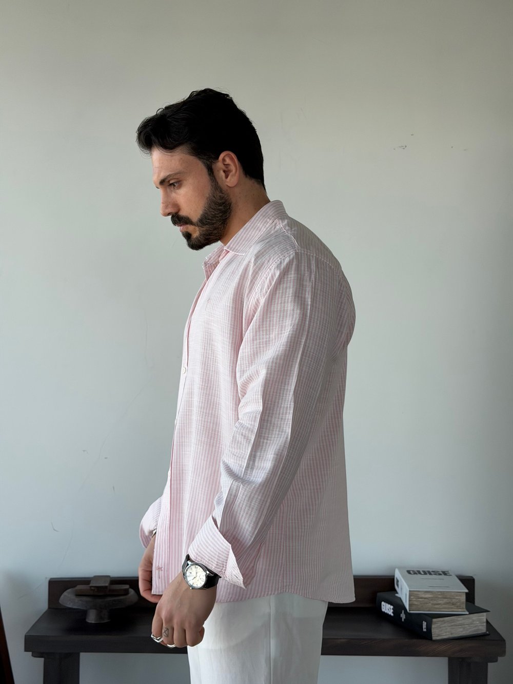 PureLine Pembe Çizgili Gömlek