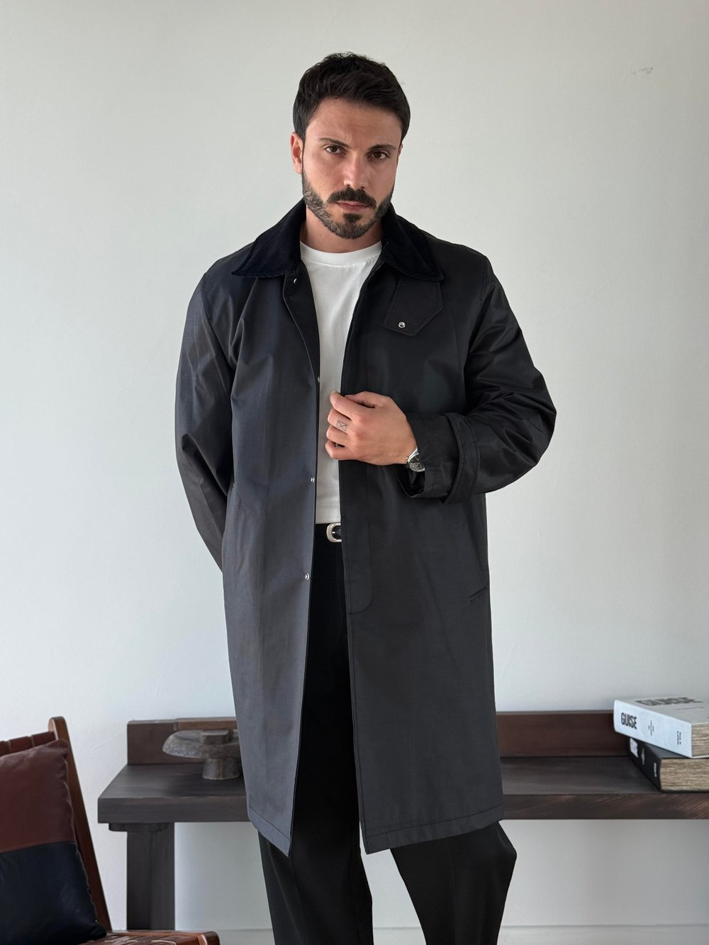 Regent Siyah Trençkot