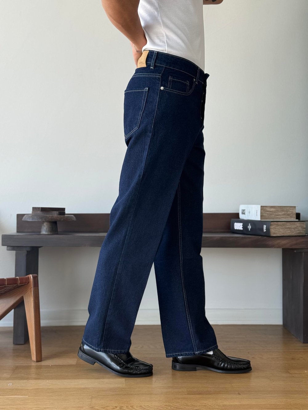 Retro Dark Blue Denim