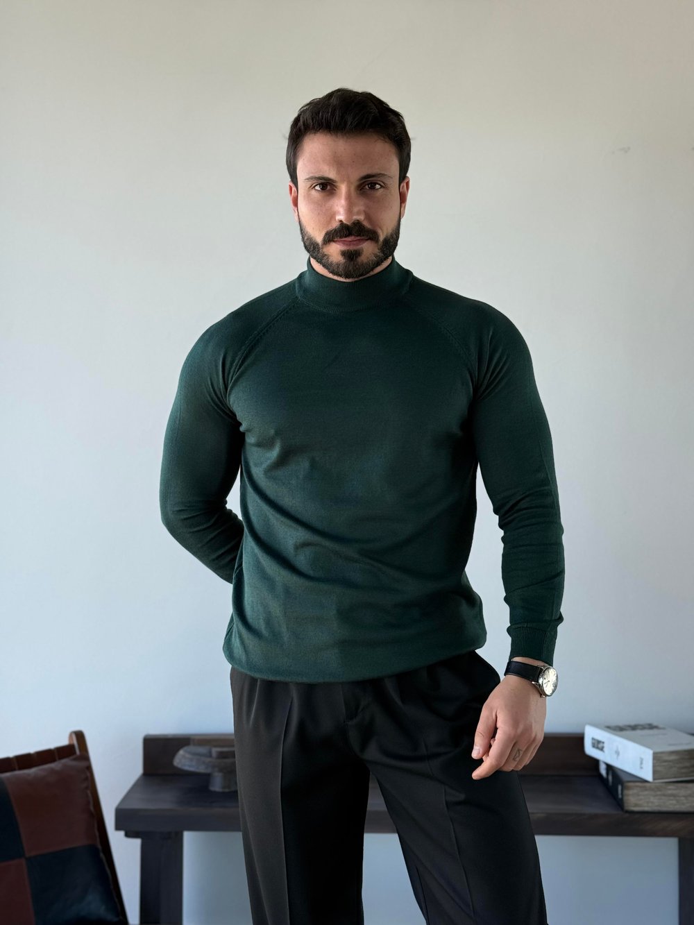 Roberto Tam Balıkçı Zümrüt Triko