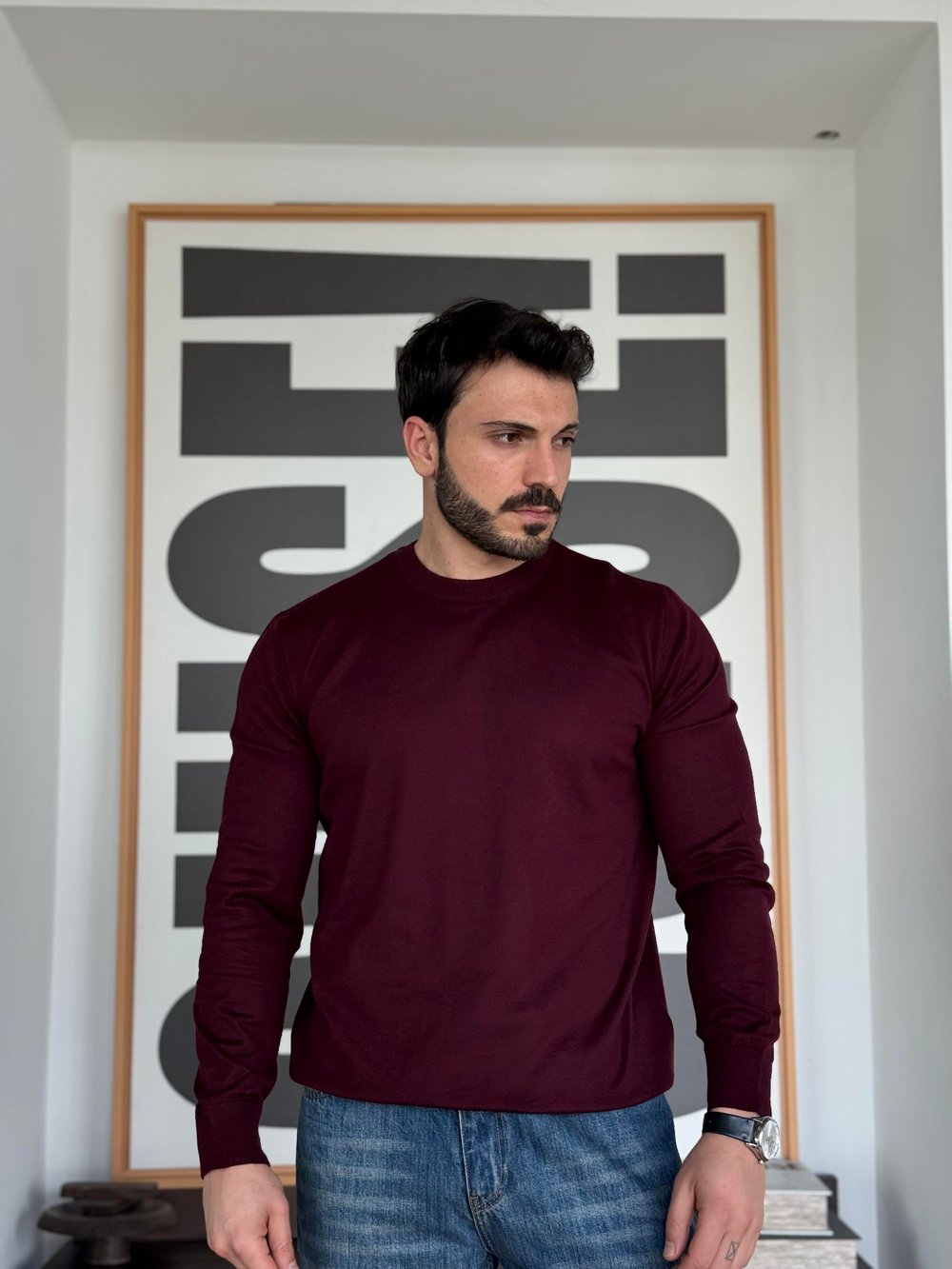 Rodrigo Basic İnce Bordo Triko