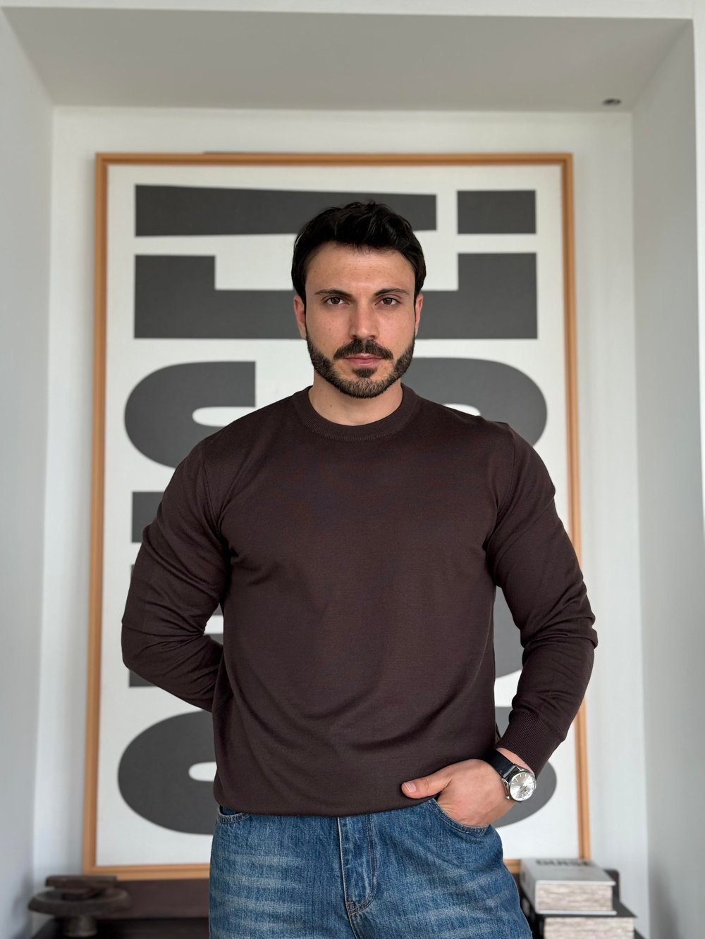 Rodrigo Basic İnce Kahve Triko