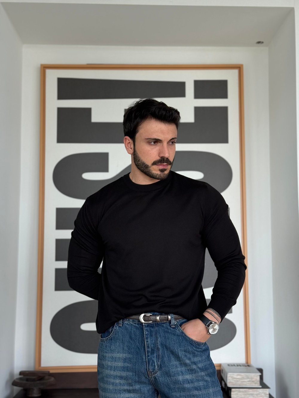Rodrigo Basic İnce Siyah Triko
