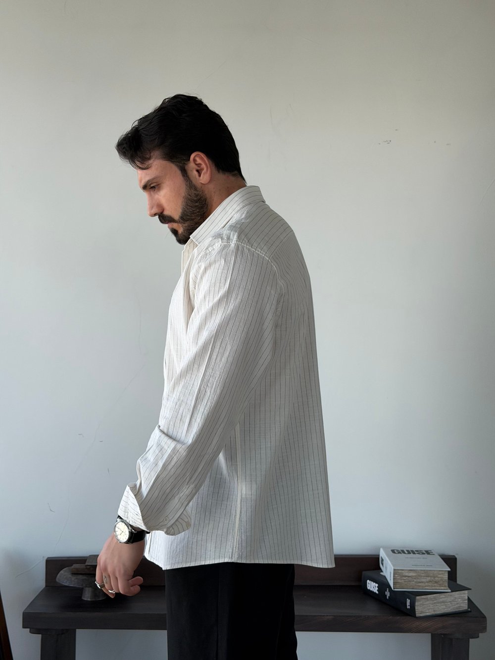 Royal Series Bordo Çizgili Gömlek